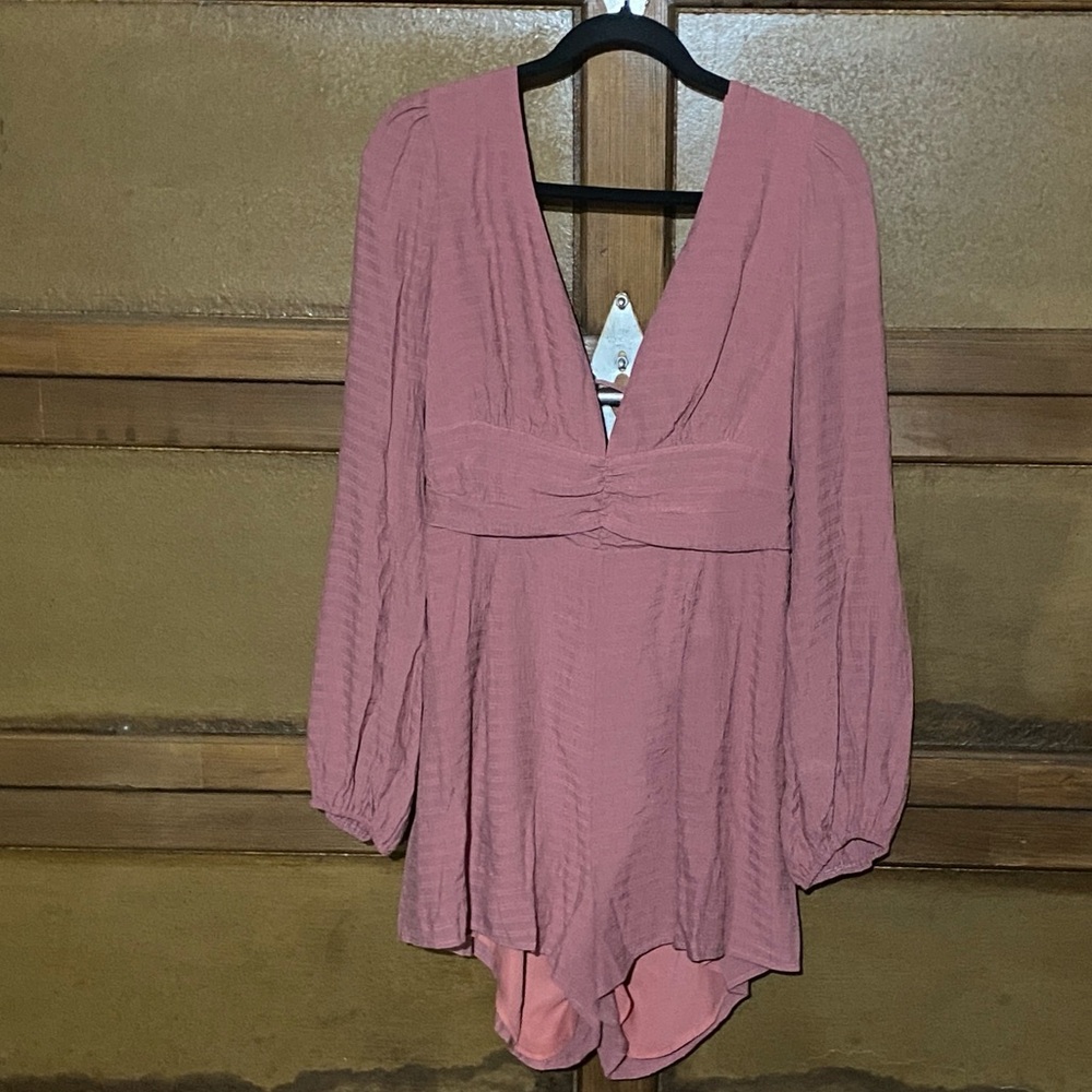 Lulu's Pink Long Sleeve Romper